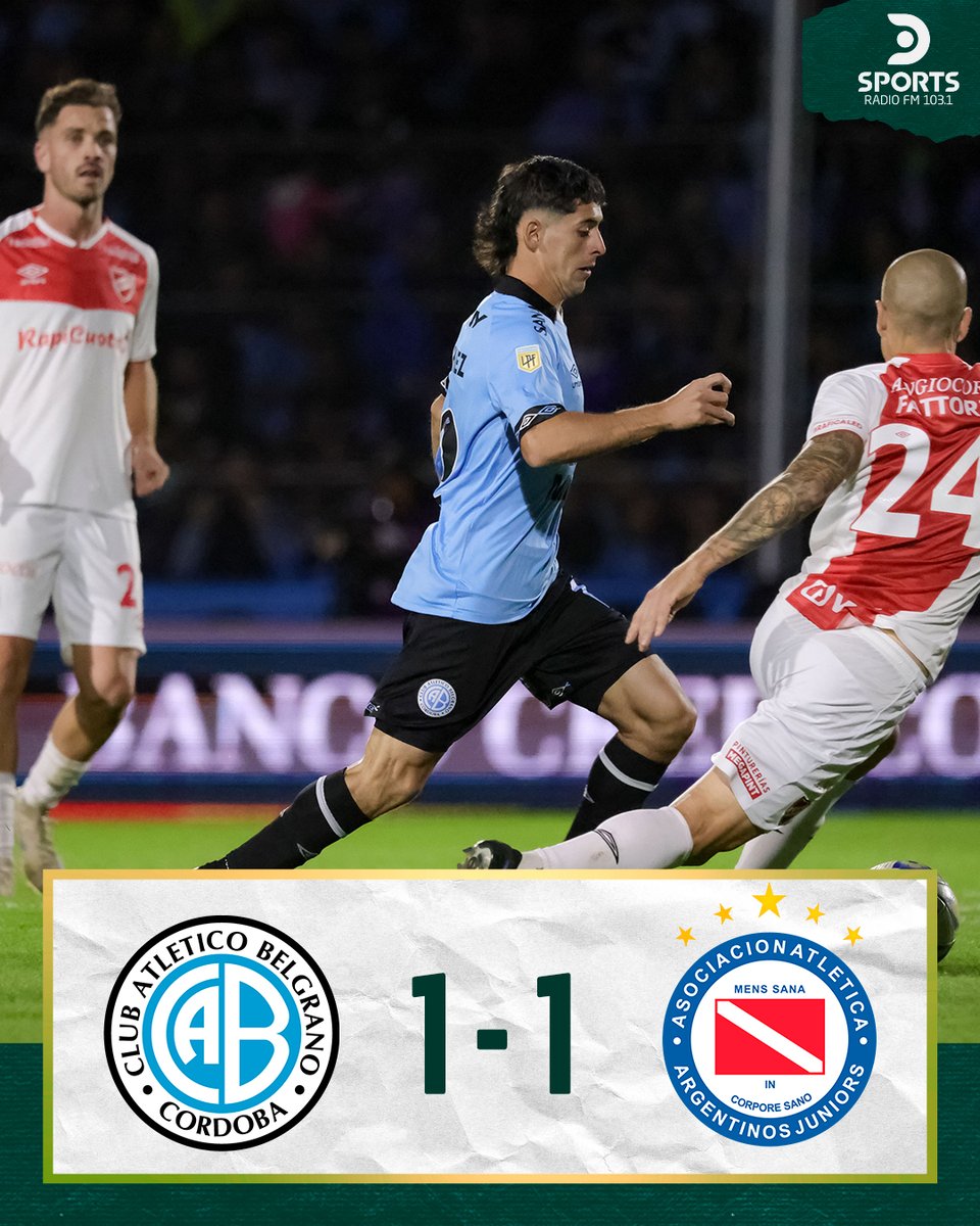 🤝 MANO A MANO EN CÓRDOBA

Belgrano y Argentinos Juniors no se sacaron ventaja e igualaron 1-1 por la fecha 15 del torneo Apertura de la Liga Profesional.

⚽️ Fernández y Lescano, los goleadores de la noche

🎙️ Lo escuchaste por DSPORTS Radio, FM 103.1 con los relatos de