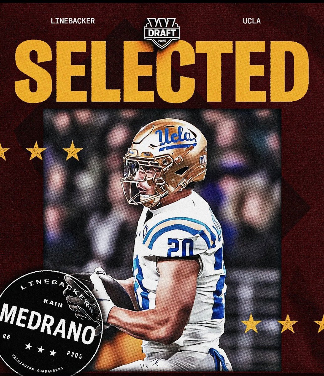 Welcome to the Washington Commanders UCLA LB Kain Medrano!