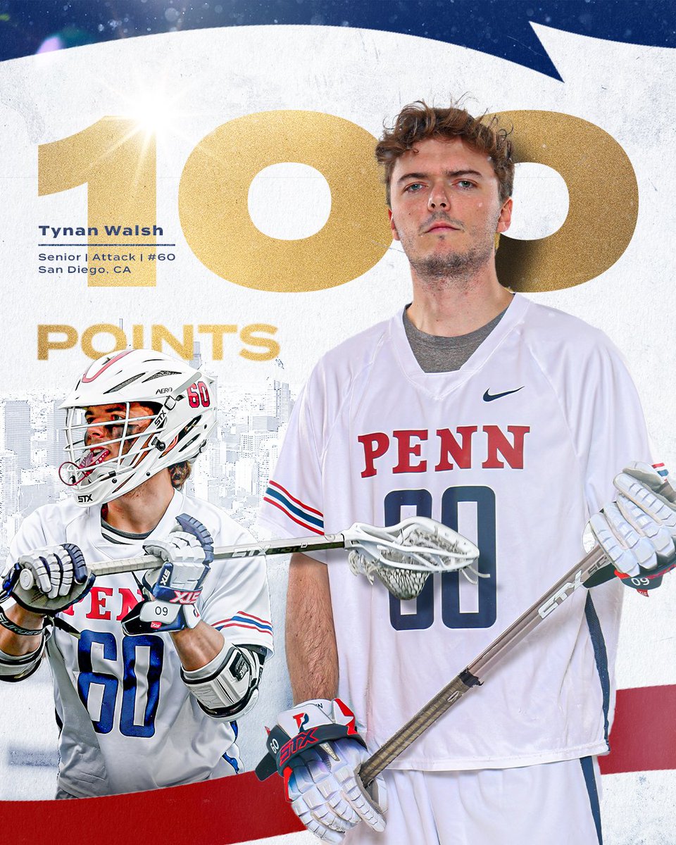 Proud to add TYNAN to the 100-point club! Great career, glad he was able to reach the milestone today at Notre Dame, his final collegiate game.

#ILPL | #FightOnPenn 🔴🔵
