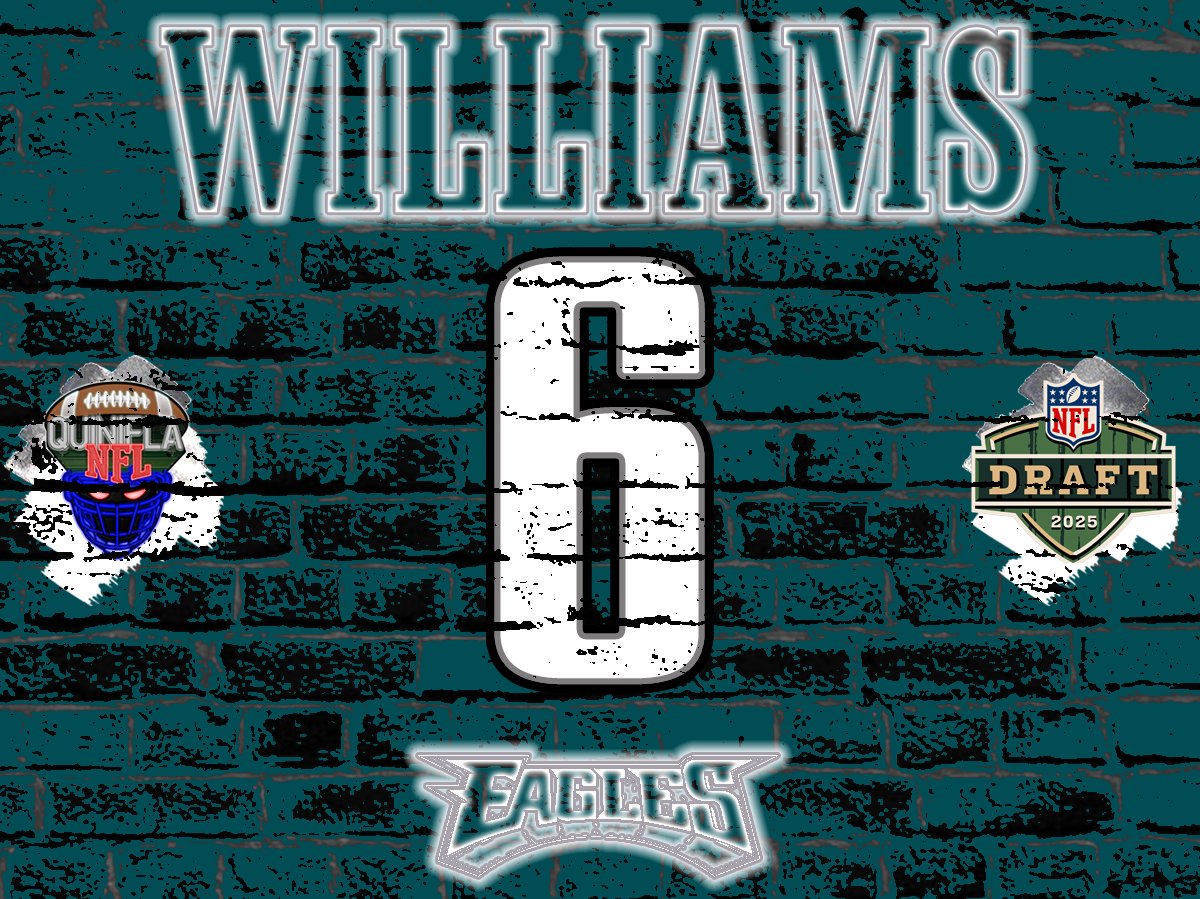 QuinielaNFL's tweet photo. RD6 PK207 OT Cam Williams, Texas.
#PHI #Eagles 
#NFLDraft https://t.co/G6UPkzp3ol