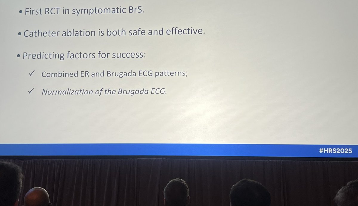 AlySanchezMD's tweet image. ⚡️Breaking now: Brugada Syndrome Ablation for the Prevention of VF Episodes (BRAVE)
❓ Could ablation replace the need for an ICD
@HRSonline @kcole_12 @netta_doc @gautamsand
#HRS2025 #EPeeps #2025PaceSetters