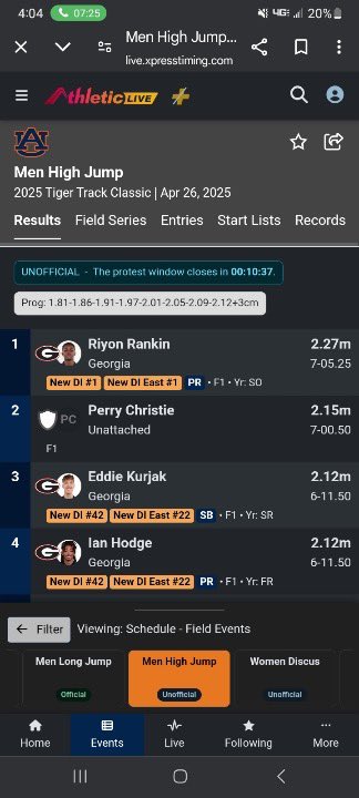 #1 in the nation!!!!!!!! Let’s Goooooo <a href="/UGATrack/">Georgia Track + Field</a> <a href="/RiyonRankin/">Riyon Rankin</a>