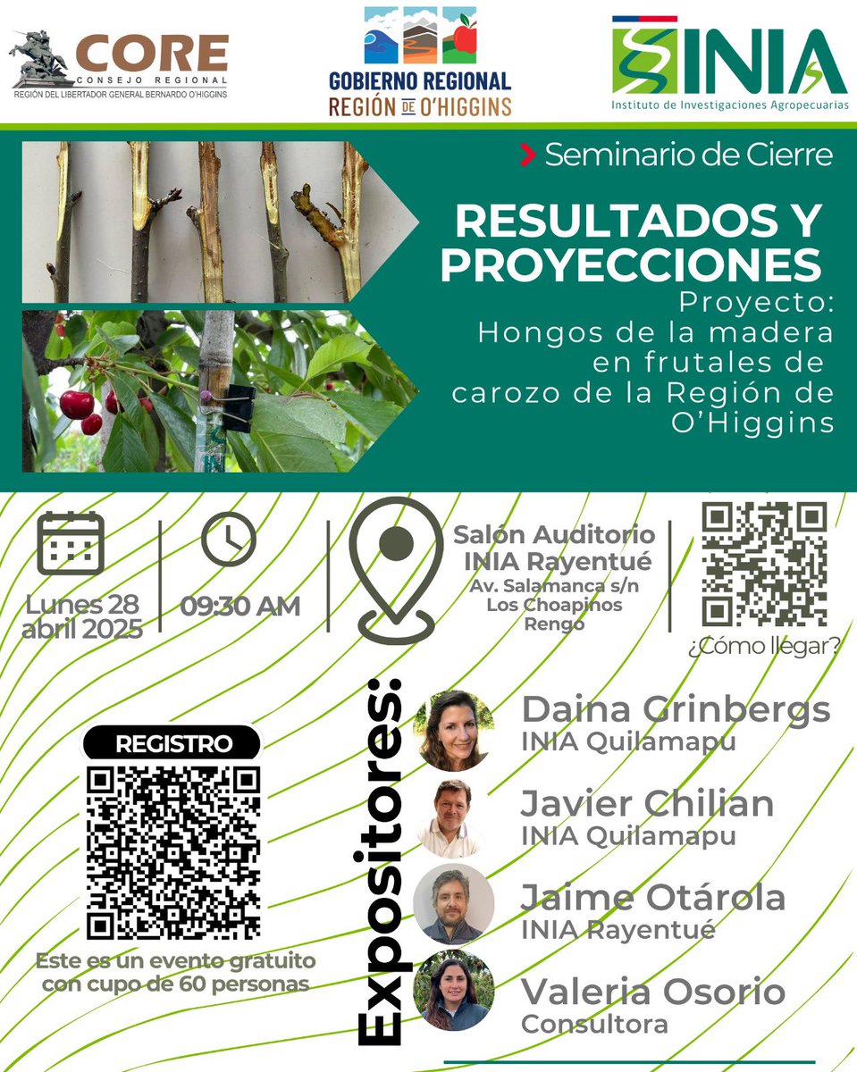 Seminario!! Hongos de madera en frutales de carozo. No se lo pierdan!!😉