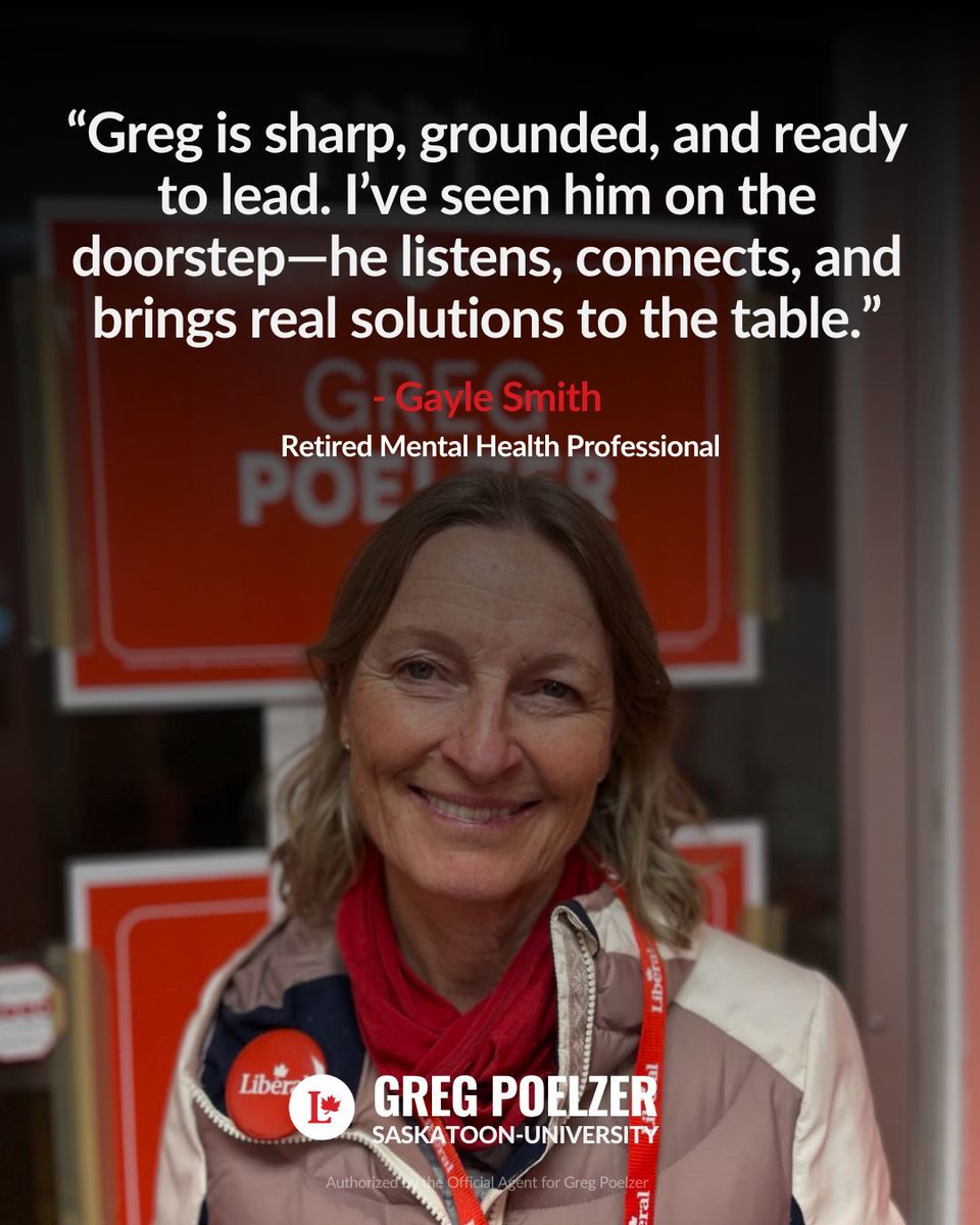Greg Poelzer, Saskatoon-Uni Liberal Candidate tweet media