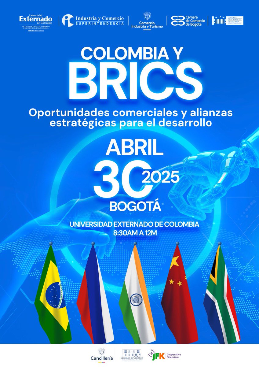 Corporación Escenarios (@cescenarios) on Twitter photo Te invitamos a que asistas al conversatorio Colombia y BRICS. Este será un espacio de diálogo sobre las oportunidades de integración y cooperación que puede tener el país con uno de los bloques económicos más importantes del mundo.
Contará con la participación de <a href="/ernestosamperp/">Ernesto Samper Pizano</a> Te invitamos a que asistas al conversatorio Colombia y BRICS. Este será un espacio de diálogo sobre las oportunidades de integración y cooperación que puede tener el país con uno de los bloques económicos más importantes del mundo.
Contará con la participación de <a href="/ernestosamperp/">Ernesto Samper Pizano</a>