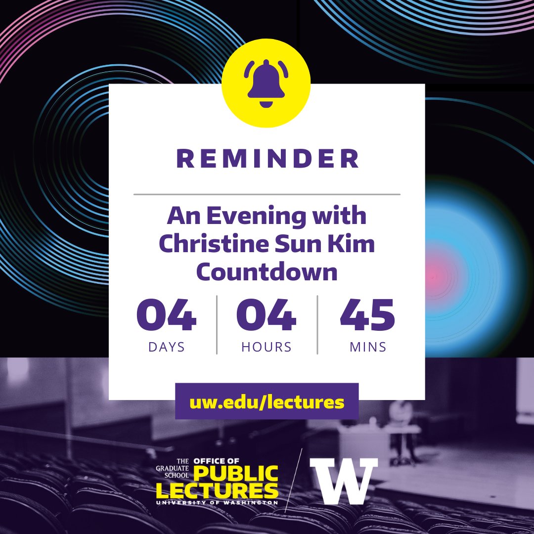 🌟 ONLY 4 DAYS TO GO! 🎤

Get ready for a powerful, one-of-a-kind evening with Christine Sun Kim — artist, sound visionary, and cultural provocateur. 

📍 Town Hall Seattle
📅 April 30
🔗 Register → washington.edu/lectures/event…

#ChristineSunKim #UWPublicLectures
