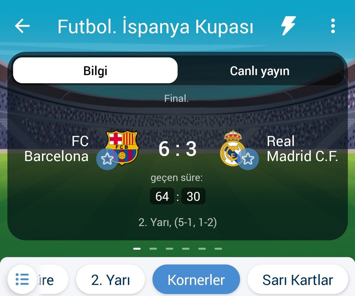 Canlı Korner 11.5 üst