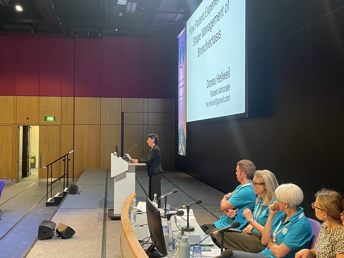 ProfJDChalmers's tweet image. Donna Heilwell from the EMBARC/@EuropeanLung patient advisory group speaking at #acprc about living with bronchiectasis 
#patientsinvolved
#EMBARC