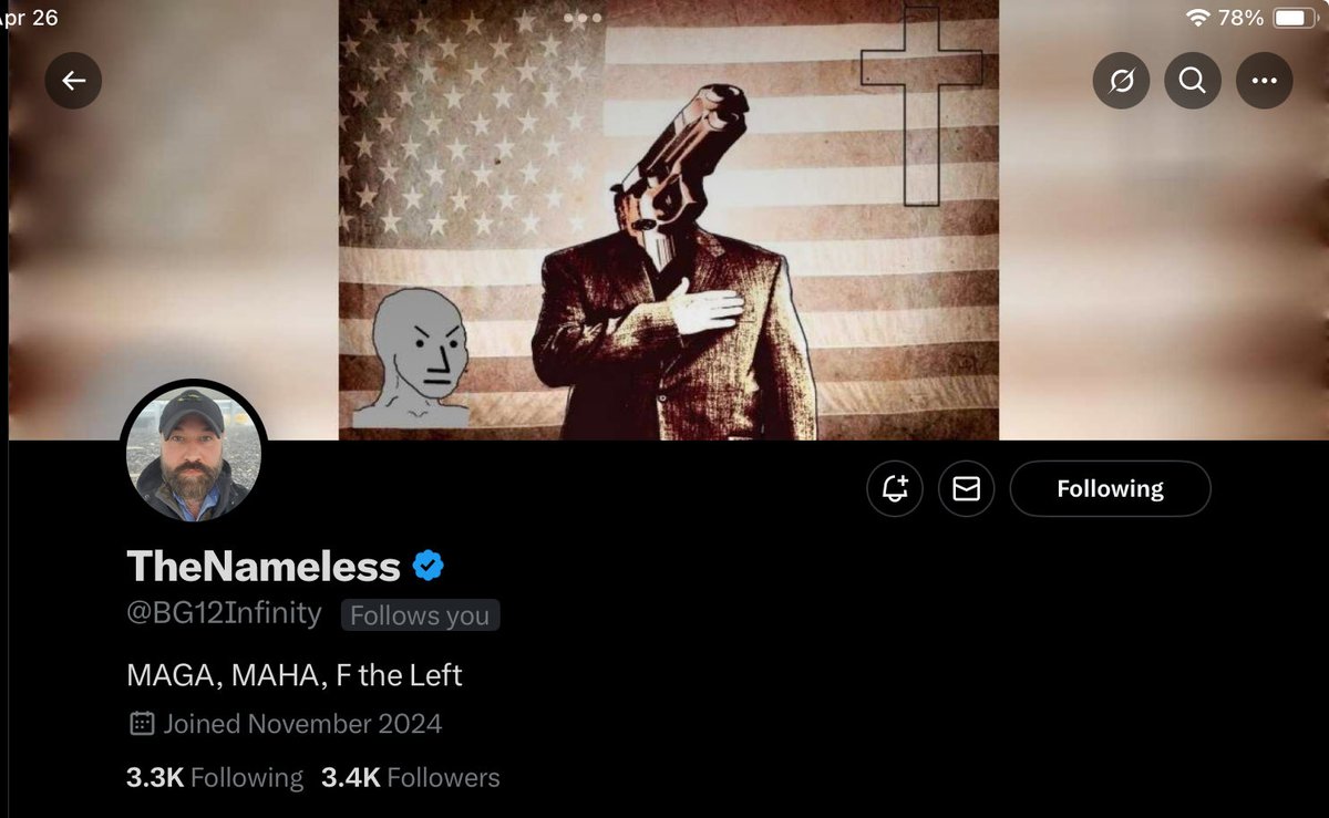 Please follow this patriot who follows back, thanks.

⁦<a href="/BG12Infinity/">TheNameless</a>⁩