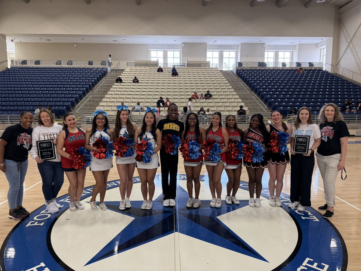 FBISDAthletics's tweet image. Congrats to all of our FBISD All-Star Cheerleaders . The team was led by Coach Katie White of Clements HS and Coach Charmaine Jewell of Travis HS.