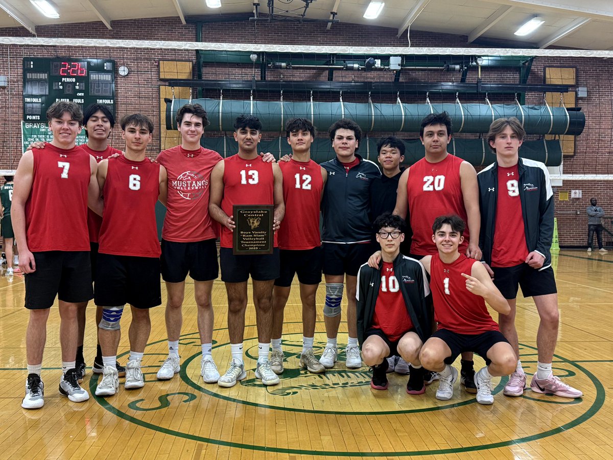 Boys Volleyball:
Varsity wins the Grayslake Central Slam 5-0. Increasing their season record to 16-2. Congratulations, Mustangs!!
