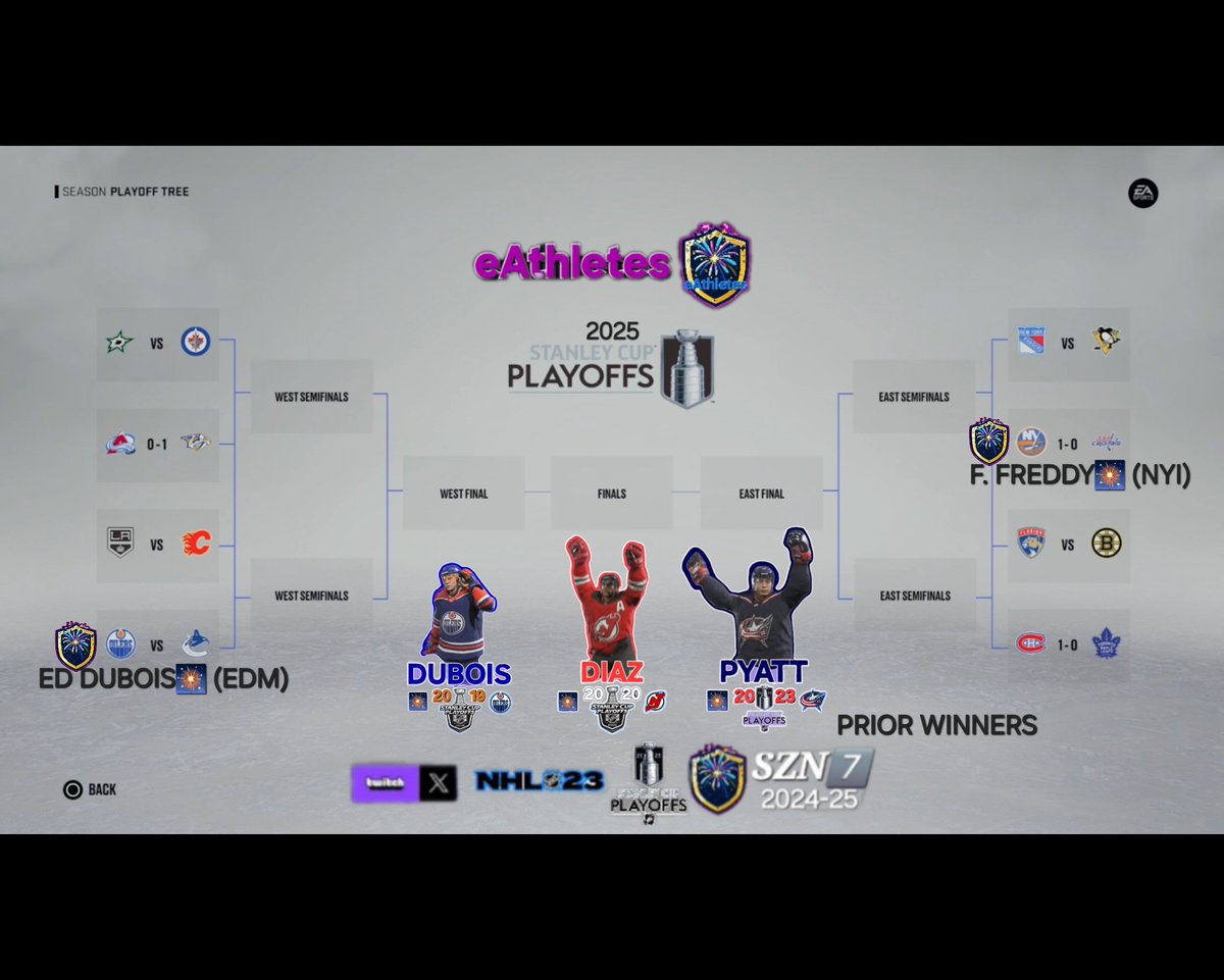 eAthletes_eNHL's tweet photo. eAthletes🎇🚨 eNHL Playoffs West Quarter Final GM 1
(8) #Vancouver Canucks 🆚️ (1) #Edmonton Oilers
ft. RW/C 81 Ed DUBOIS🎇 (EDM)
#Live 📺 https://t.co/Yg9aeknx0t
@The_eAthletes🎇
#NHL SZN7️⃣.WQF #VANEDM
#Canucks #LetsGoOilers
#PS4 #PS4Live #NHL23 #Twitch
#Gaming #eSports https://t.co/98LRwxnZW3