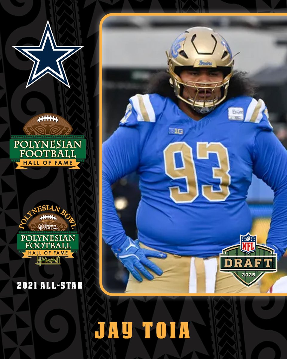 POLYNESIAN BOWL (@polynesiabowl) on Twitter photo Congratulations to 2021 Polynesian Bowl All-Star JAY TOIA on being selected by the <a href="/dallascowboys/">Dallas Cowboys</a> in the 2025 NFL Draft!
#NFLDraft #PolyBowl 🤙🏽🌴 #PolynesiansInTheNFL Congratulations to 2021 Polynesian Bowl All-Star JAY TOIA on being selected by the <a href="/dallascowboys/">Dallas Cowboys</a> in the 2025 NFL Draft!
#NFLDraft #PolyBowl 🤙🏽🌴 #PolynesiansInTheNFL