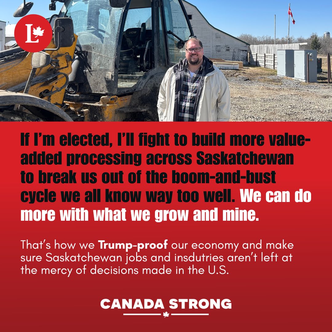 The Conservatives are happy to keep Saskatchewan stuck in the same old boom-and-bust cycle — leaving our jobs and industries at the mercy of the Americans.

We’re fighting for a smarter approach. If I’m elected, I’ll work to Trump-proof our economy by growing value-added