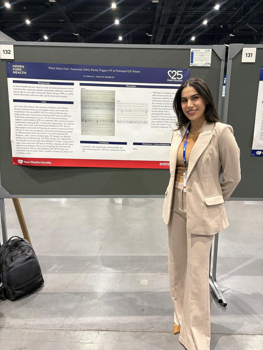 Arab HRS - Heart Rhythm Society (@arabhrs) on Twitter photo 🧵Star EP fellow <a href="/lamajebbawi/">Lama Al Jebbawi, MD</a>🌟 presenting an interesting case of ventricular safety pacing triggering VF #HRS2025. Arab HRS community is proud of you, Lama! A rising star in cardiac electrophysiology 🌟👏
<a href="/HFHCardioFellow/">Henry Ford Hospital Cardiology Fellowship</a> #Epeeps 🧵Star EP fellow <a href="/lamajebbawi/">Lama Al Jebbawi, MD</a>🌟 presenting an interesting case of ventricular safety pacing triggering VF #HRS2025. Arab HRS community is proud of you, Lama! A rising star in cardiac electrophysiology 🌟👏
<a href="/HFHCardioFellow/">Henry Ford Hospital Cardiology Fellowship</a> #Epeeps