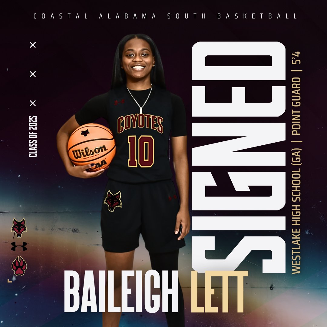 Coastal Alabama South Lady Coyotes Basketball (@coastalsouthwbb) on Twitter photo Congratulations to <a href="/baileigh_lett/">baileigh lett</a> on her signing. We're getting a big time floor general. <a href="/GirlsWestlake/">WestLakeGBB</a> Can't wait to get to work. <a href="/CoastalAL_south/">Coastal Alabama South Athletics</a> <a href="/southalhofpg/">Coach Cedric Yelding</a> Congratulations to <a href="/baileigh_lett/">baileigh lett</a> on her signing. We're getting a big time floor general. <a href="/GirlsWestlake/">WestLakeGBB</a> Can't wait to get to work. <a href="/CoastalAL_south/">Coastal Alabama South Athletics</a> <a href="/southalhofpg/">Coach Cedric Yelding</a>
