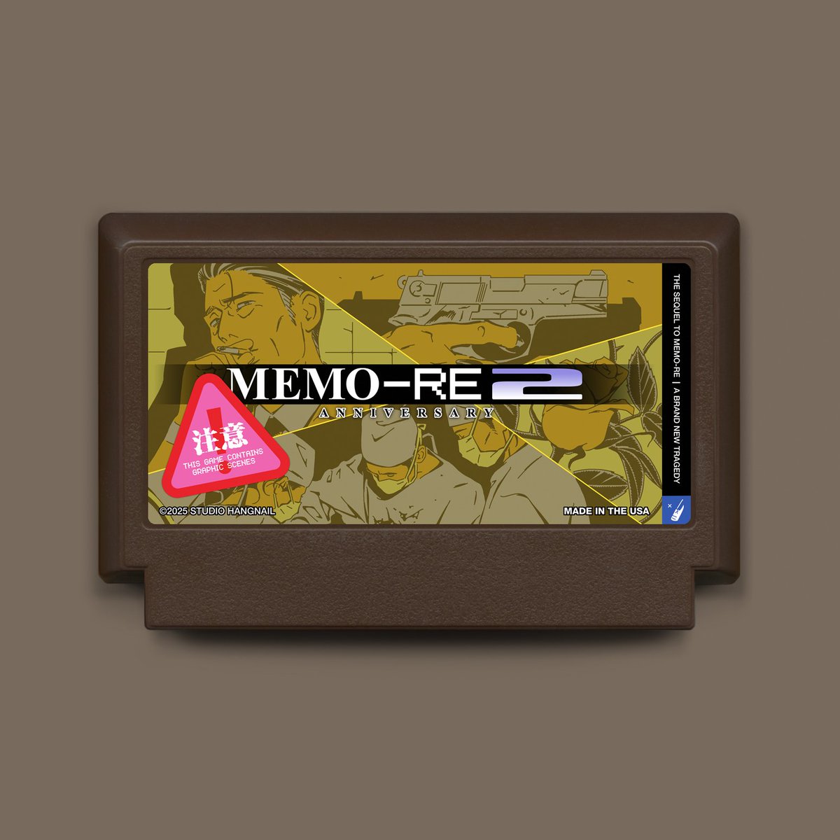 MEMO-RE 2: Anniversary; cartridge for My Famicase 2025 Exhibition. 
#famicase