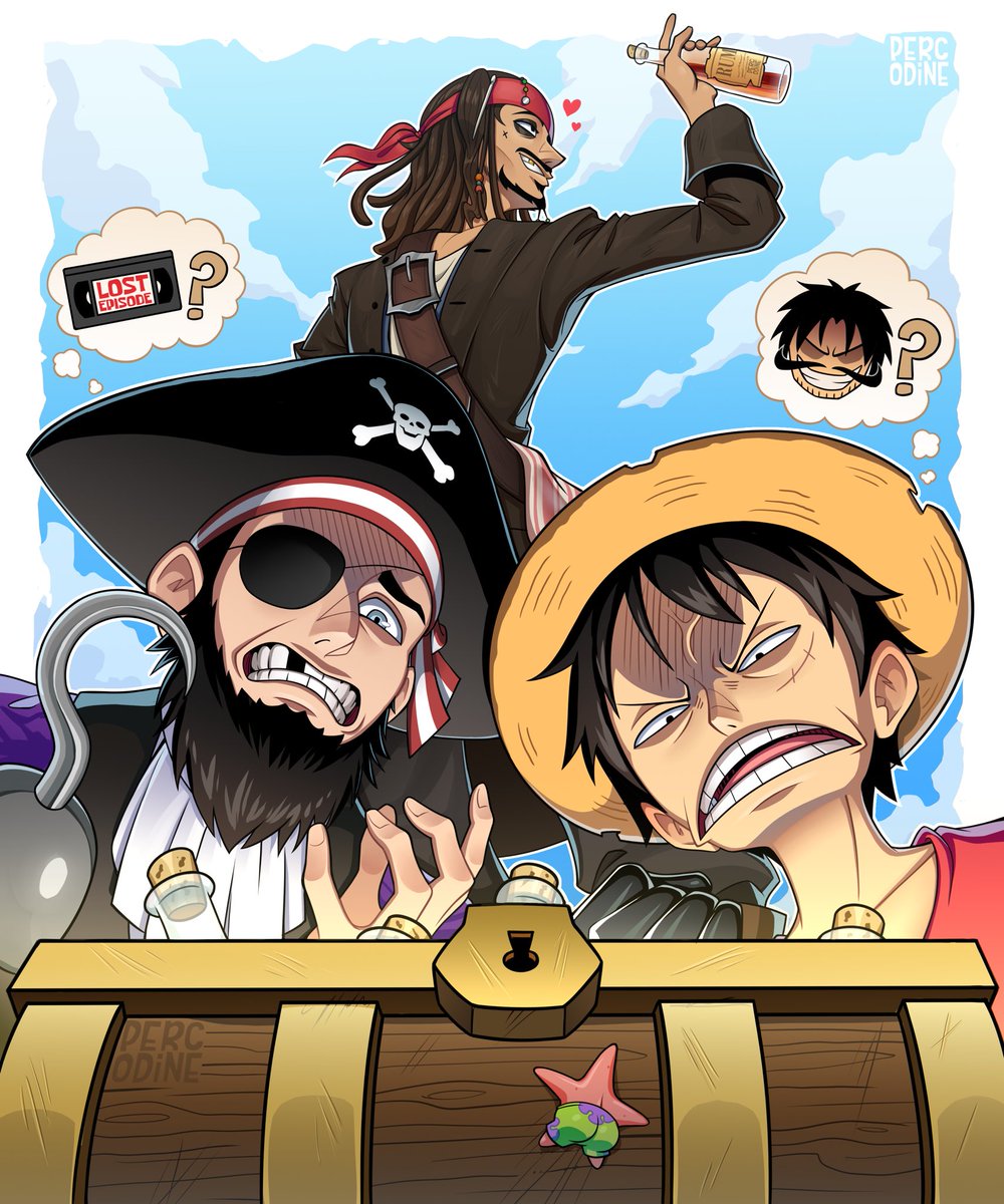percodine's tweet image. Wrong treasure 🏴☠️
SpongeBob x One Piece x POTC