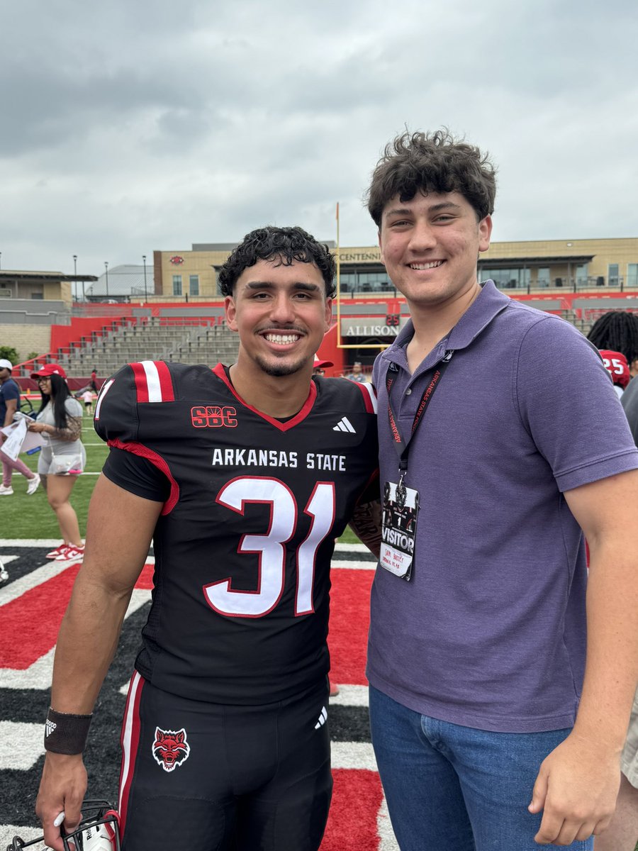 Sam Boozer (@samboozer08) on Twitter photo Thank you <a href="/CoachTillman_/">Dakota Tillman</a> and @Brandn_Buchner for having me today! I had a great time at the spring game.
<a href="/AStateFB/">Arkansas State Football</a> <a href="/CoachCochran91/">Richard Cochran</a> <a href="/kennyjr65/">Coach Kenny Stephens</a> <a href="/CoachJBland/">John Bland</a> <a href="/r_chip/">Chip Reeves</a> <a href="/PrepRedzoneAR/">Prep Redzone Arkansas</a> <a href="/tctabler/">PrepRedZoneTom Tabler</a> <a href="/ArSportsNet/">Arkansas Sports Network</a> <a href="/SBLiveARK/">Arkansas High School On SI</a> @duneganjace <a href="/drew_nico1son/">Drew Nicolson</a> <a href="/Rockets_FB/">Catholic Rockets Football</a> <a href="/ArRecruitingGuy/">Richard Davenport</a> Thank you <a href="/CoachTillman_/">Dakota Tillman</a> and @Brandn_Buchner for having me today! I had a great time at the spring game.
<a href="/AStateFB/">Arkansas State Football</a> <a href="/CoachCochran91/">Richard Cochran</a> <a href="/kennyjr65/">Coach Kenny Stephens</a> <a href="/CoachJBland/">John Bland</a> <a href="/r_chip/">Chip Reeves</a> <a href="/PrepRedzoneAR/">Prep Redzone Arkansas</a> <a href="/tctabler/">PrepRedZoneTom Tabler</a> <a href="/ArSportsNet/">Arkansas Sports Network</a> <a href="/SBLiveARK/">Arkansas High School On SI</a> @duneganjace <a href="/drew_nico1son/">Drew Nicolson</a> <a href="/Rockets_FB/">Catholic Rockets Football</a> <a href="/ArRecruitingGuy/">Richard Davenport</a>