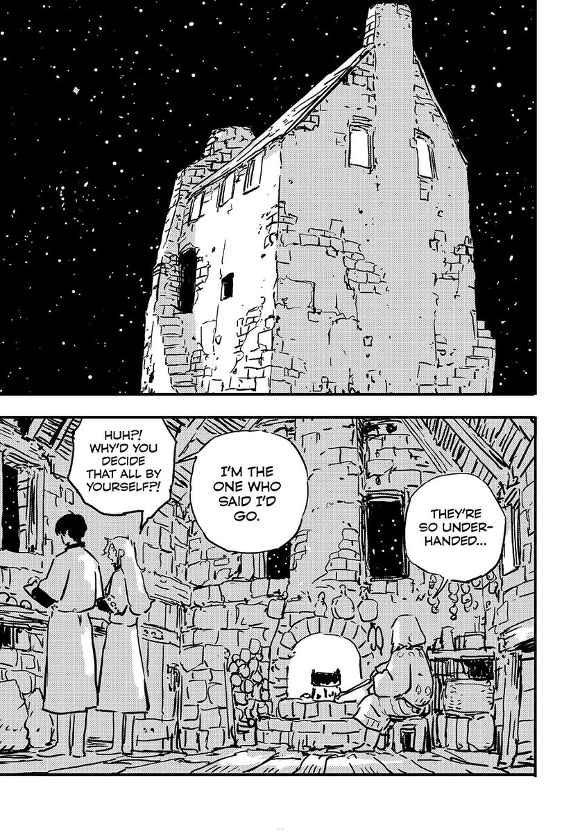 MorrowindThe's tweet photo. Detailed similarly to Blame! Only it's more deceptively so. Panels like this seem so simple but are often packed with small details. His commitment to bringing back ink is stronger than ever. I'm obsessed with this boat made out of darkness and the way he draws these spirals https://t.co/igUHrRuLZm