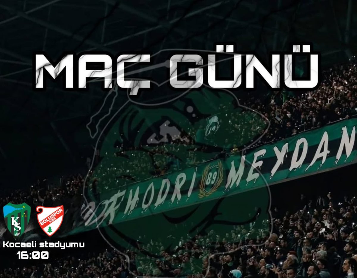 MAÇ GÜNÜ 🔥
Sevdamız Kocaelisporumuz’a Boluspor karşısında başarılar diliyoruz.

⏰ 16.00
🏟️ Yıldız Entegre Kocaeli Stadyumu

#BugünGünlerdenKocaelispor
#BirÖmürYetmez 
#UNIHM
