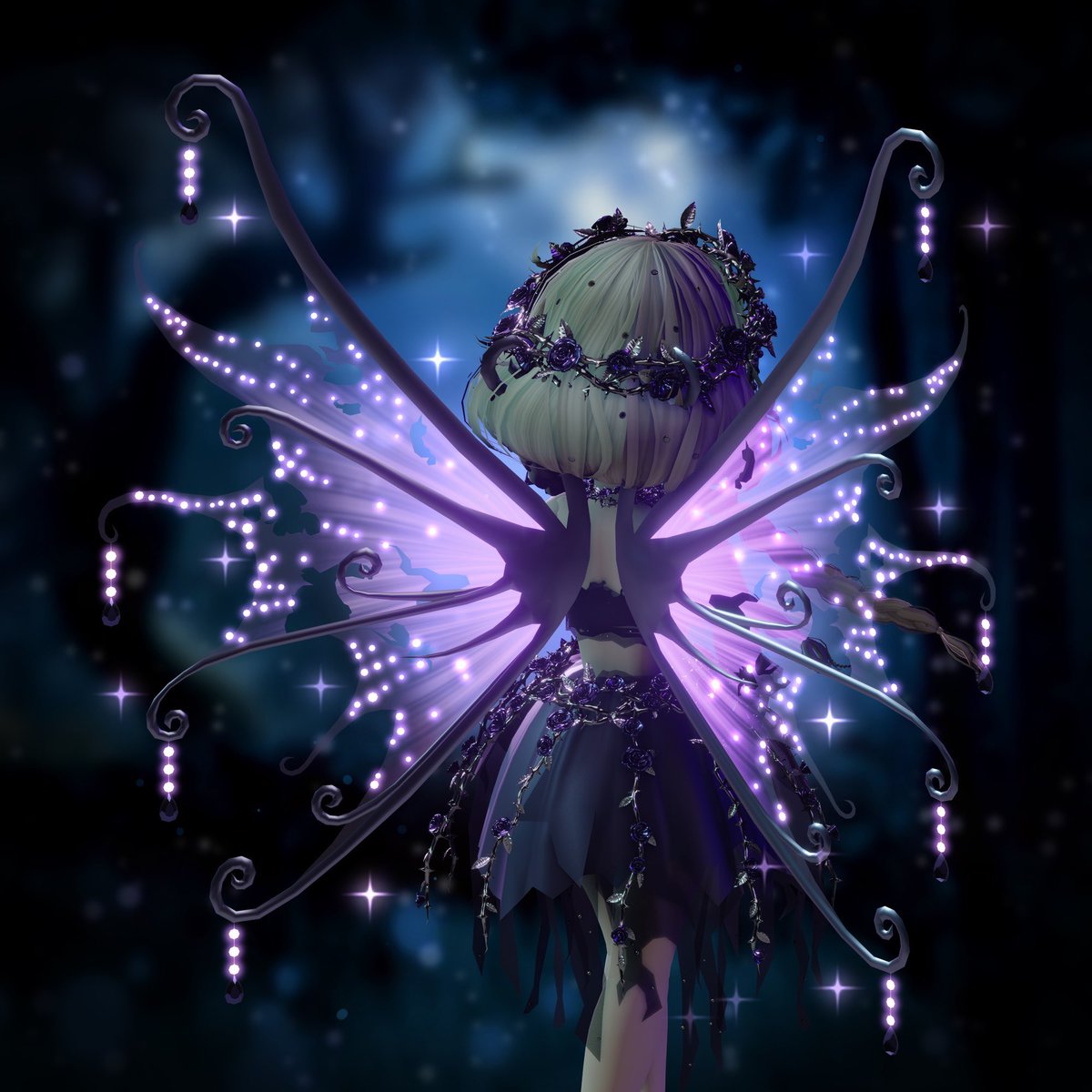 RoyaleHighValks's tweet image. As the night falls over the campus, a glimmer of sparkles catches your eye from out your dorm window...
the sparking glow of purple fairy wings can be spotted from across the courtyard! 🦋 ✨ 

Adorned with a crown of thorns and roses, the Fallen Fae creeps like vines emerging…