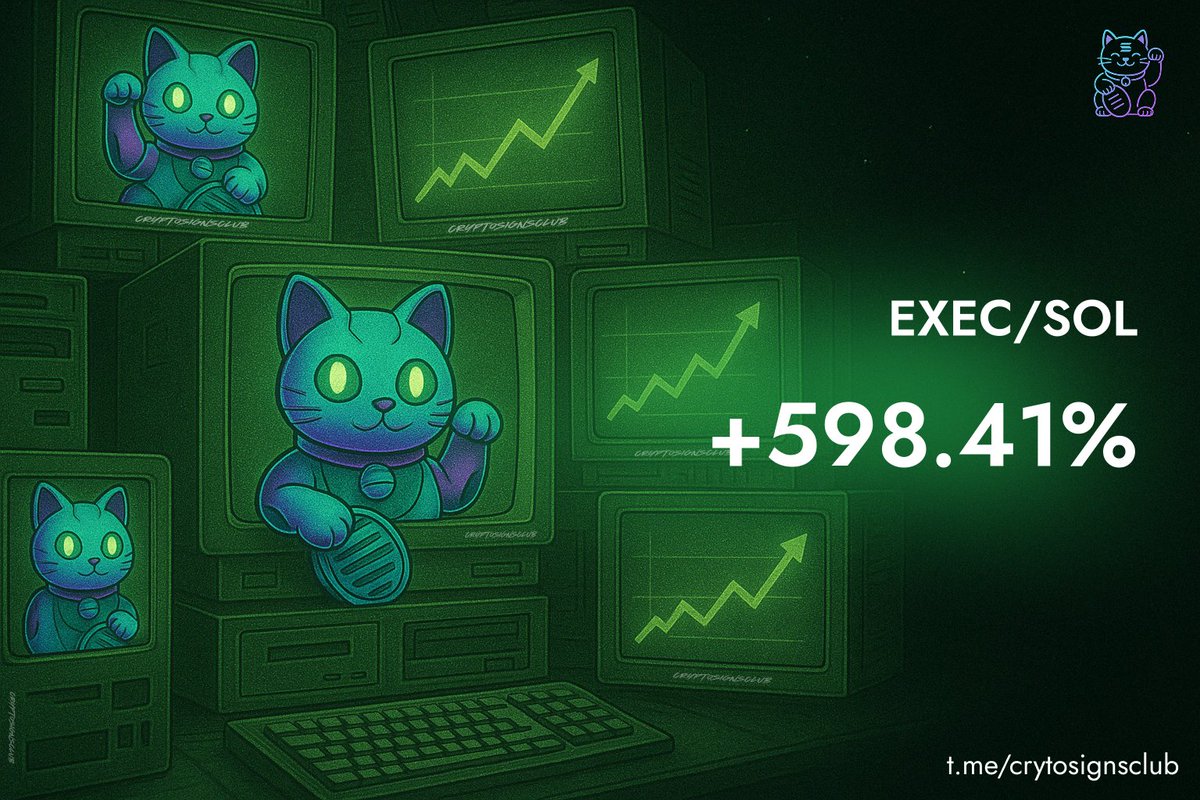 cryptosignsclub's tweet image. #ExecutiveBranch  #EXEC  
X6 from our call in TG group t.me/+yCK1KhhfNQs2N…

MC: 206.3K

3MfuiWarp184qGkrjFNEZ6FRUcF5VQUw5wQmKv9Ypump

598.41 %

#sol #solana #memetrack #kol #calltobuy #calltosell #trading #trade #pumpfun