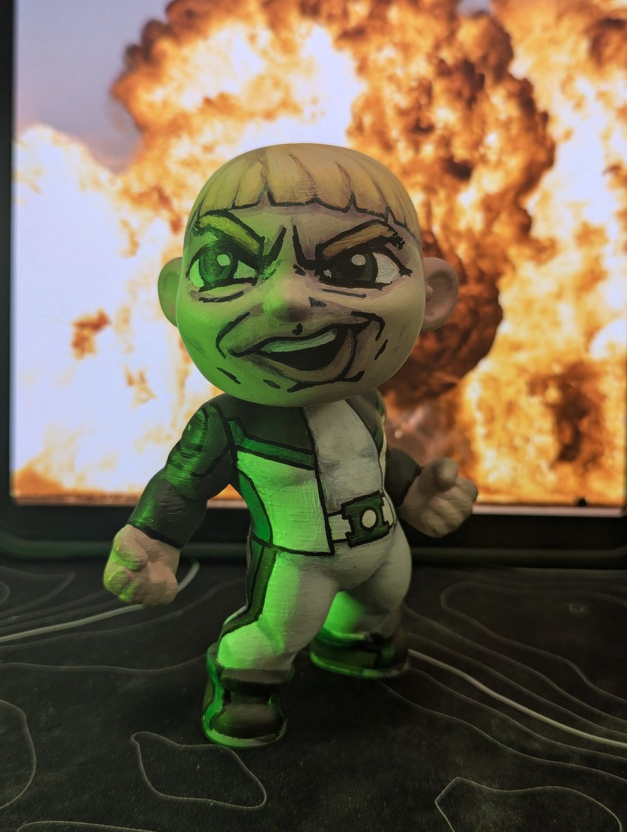 HarperCrafthall's tweet image. Rather than explaIn to the creatively devoid critics, why the "blank customizable" FAB·!T figure I released last week didn't contain #OmniMan, I figured I'd double down with a @NathanFillion #greenlantern paint job.