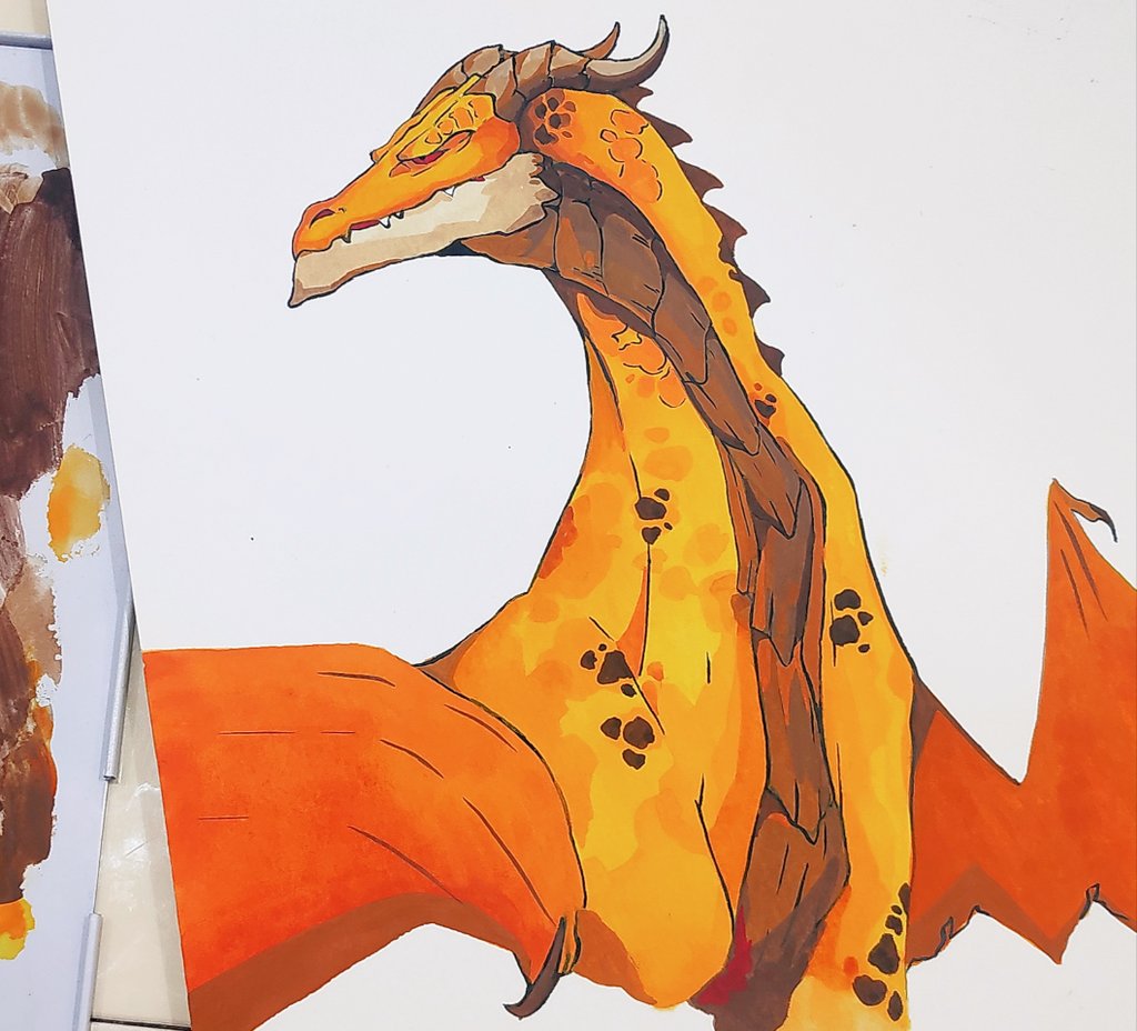 dimenran's tweet image. I decided to try to make a sketch with gouache. Gouache is not a very familiar material for me, so I wanted to try.