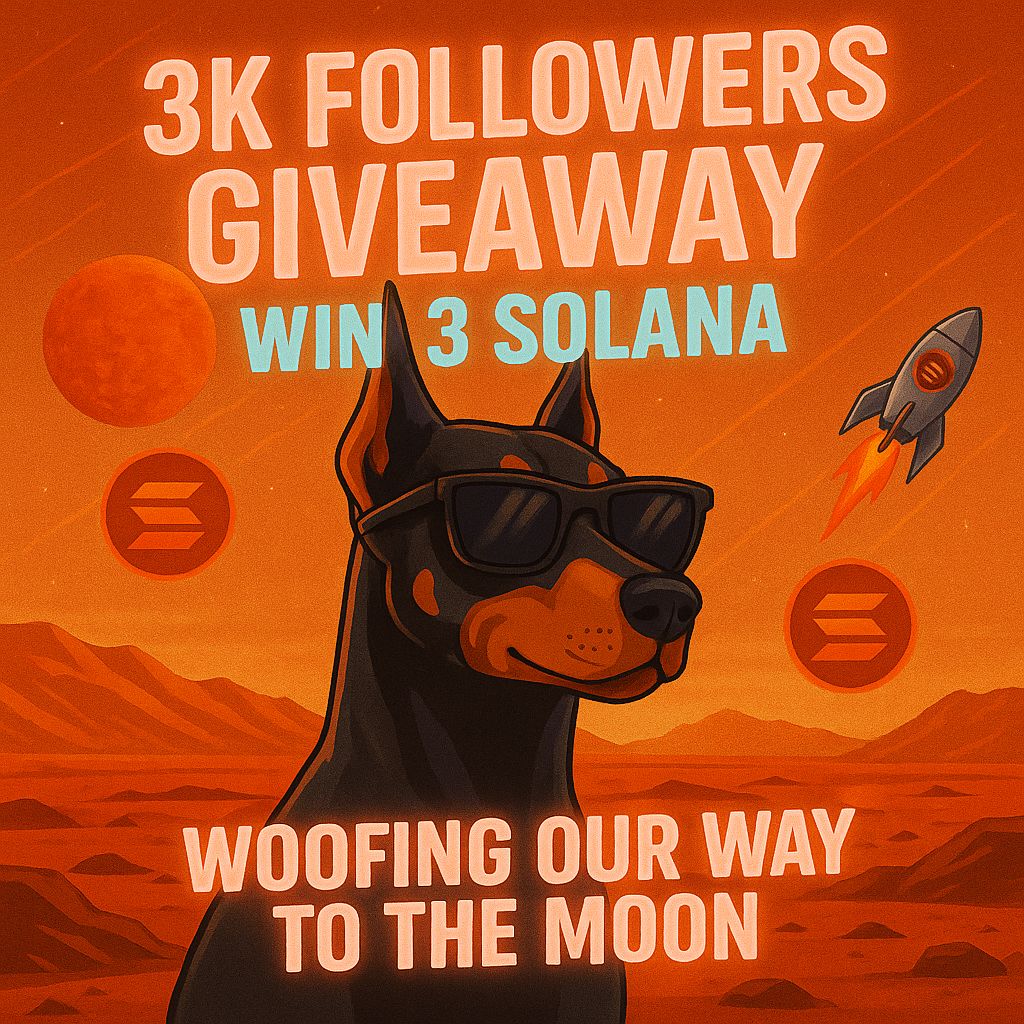 🎉 3K FOLLOWERS GIVEAWAY! 🚀

We're celebrating 3K with an INSANE giveaway! 🤑
Towards 5k followers

🏆 Prizes: 3 Solana (1 SOL for each of the 3 winners)!

📋 How to enter: 
1️⃣ Follow our account <a href="/CRYPTOFDOG/">DOG OF CRYPTO</a> 
2️⃣ Like + RT
3️⃣ Tag 2 friends 
4️⃣ Log in at Bullx: