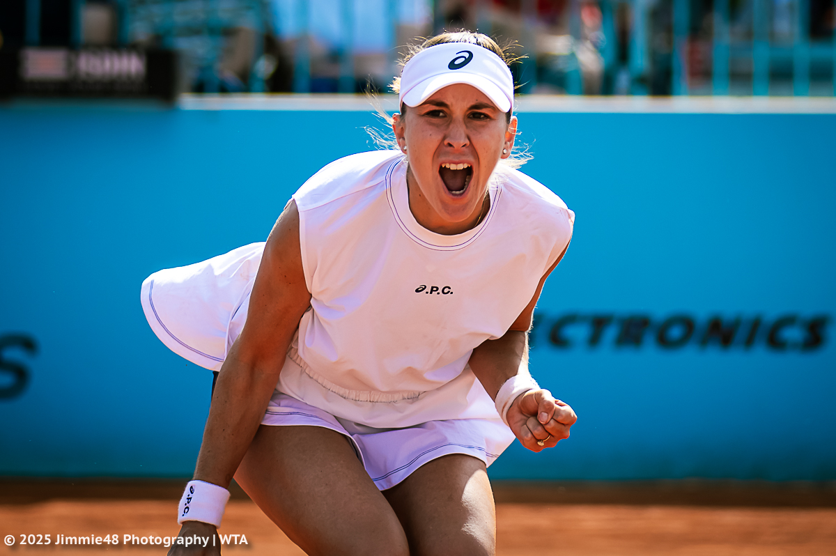 JJlovesTennis's tweet photo. 100% fighting spirit:

@BelindaBencic celebrates winning a three-set thriller in Madrid. https://t.co/uMVTboN3WK