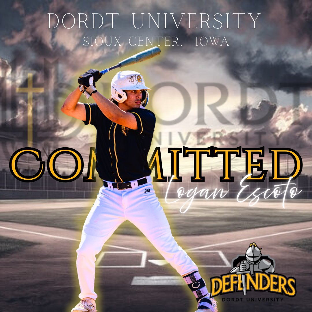 LoganEscoto's tweet photo. After giving this decision a lot of thought and with the support of my family, I am blessed to announce that I will be attending Dordt University in Iowa to continue my academic education and my athletic career. @dordtdefenders 
@DordtBaseball  @OCSKnights @CoachEshelman https://t.co/GSAvVUItbo