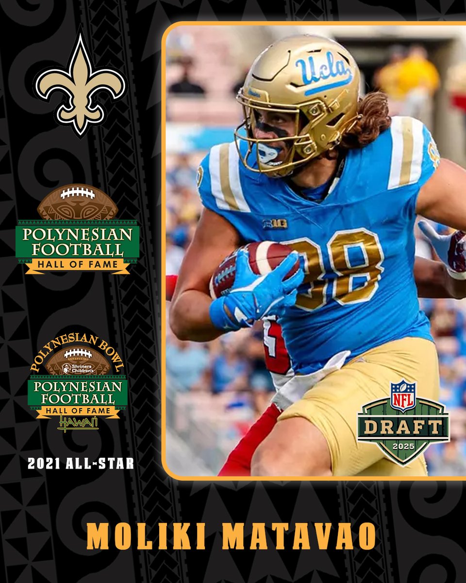 POLYNESIAN BOWL (@polynesiabowl) on Twitter photo Congratulations to 2021 Polynesian Bowl All-Star MOLIKI MATAVAO on being selected by the New Orleans <a href="/Saints/">New Orleans Saints</a> in the 2025 NFL Draft!
#NFLDraft #PolyBowl 🤙🏽📷 #PolynesiansInTheNFL Congratulations to 2021 Polynesian Bowl All-Star MOLIKI MATAVAO on being selected by the New Orleans <a href="/Saints/">New Orleans Saints</a> in the 2025 NFL Draft!
#NFLDraft #PolyBowl 🤙🏽📷 #PolynesiansInTheNFL