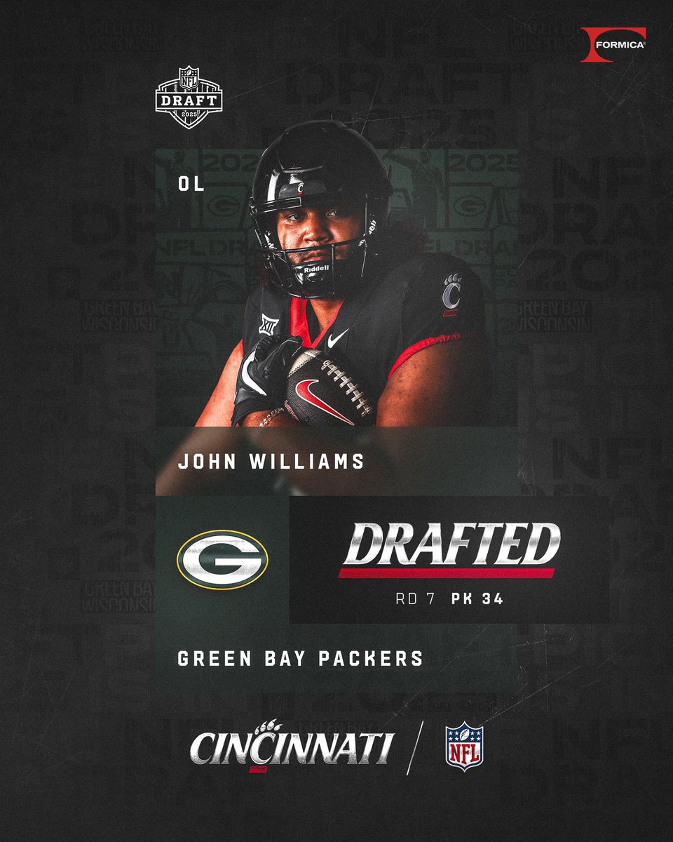 LETS GO!
<a href="/JohnWilliams_75/">John Williams</a> is headed to the <a href="/packers/">Green Bay Packers</a> 
#NFLDraft2025