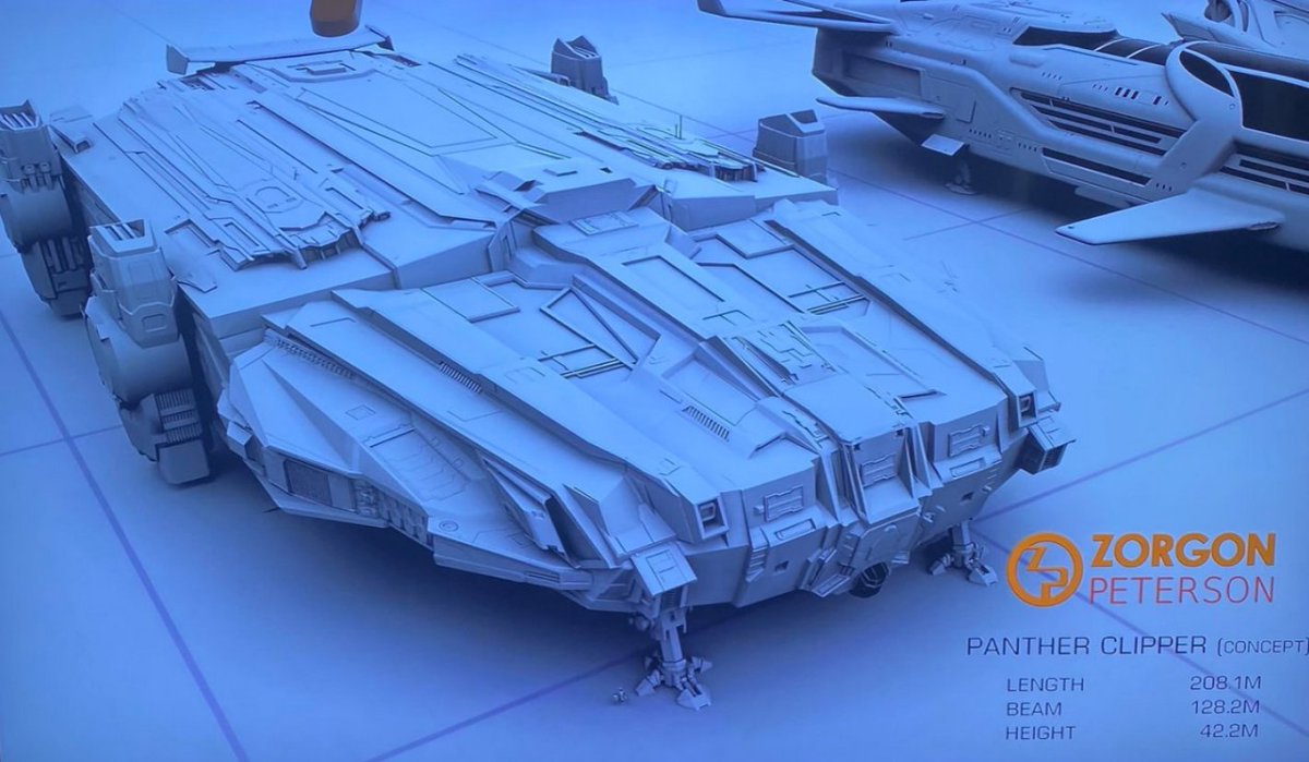 RichieDabbs (@rdaborn) on Twitter photo This is a fan concept of the alledged Panther Clipper. If the new teaser is the legendary ship it will push the limits of how big a flyable ship will be. Auto dock will be a must. Fighterbay too, this thing will turn like a small moon. Perfect for colonisation. <a href="/EliteDangerous/">Elite Dangerous</a> This is a fan concept of the alledged Panther Clipper. If the new teaser is the legendary ship it will push the limits of how big a flyable ship will be. Auto dock will be a must. Fighterbay too, this thing will turn like a small moon. Perfect for colonisation. <a href="/EliteDangerous/">Elite Dangerous</a>