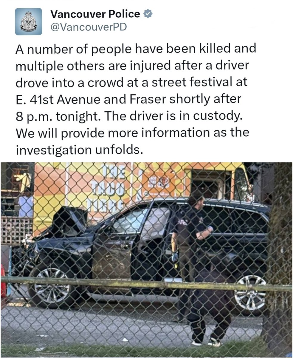 KirkLubimov's tweet image. 🚨Breaking: someone drove into a crowd at the Lapu Lapu festival in Vancouver.

Vancouver Police confirmed that there is a number of casualties. 🙏

This is the alleged vehicle that was driven into the crowd.