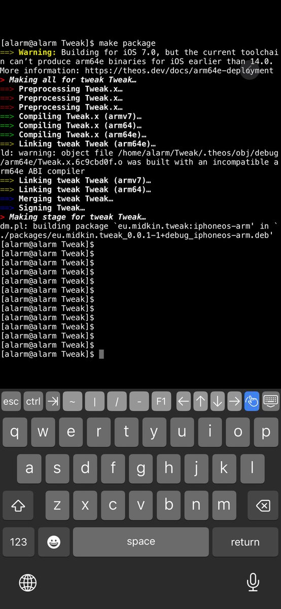 midkin's tweet image. #theos build system, building iOS tweaks on device.
iPhone 15 Plus, iOS 18.4
🥹