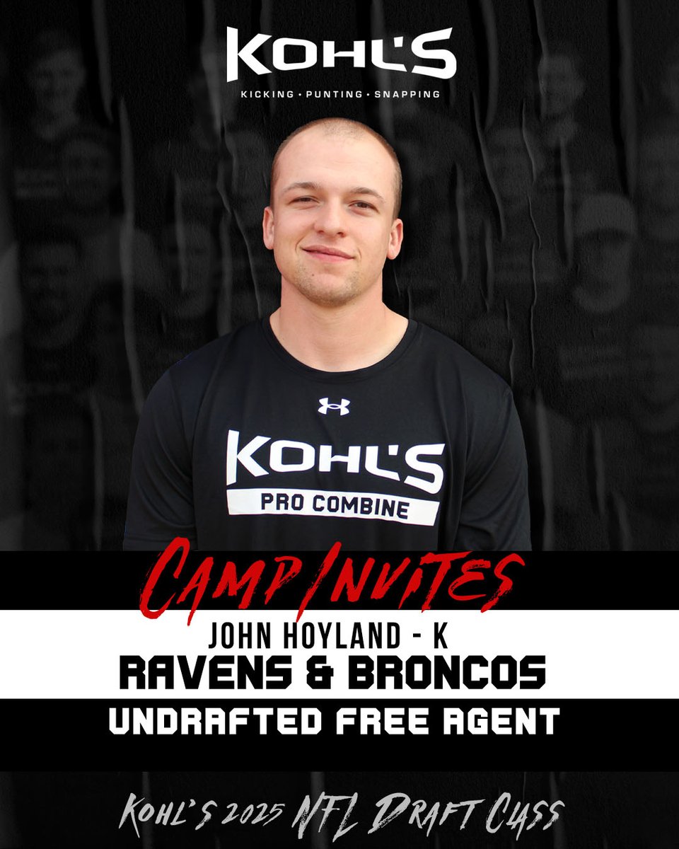 ✅ UDFA Camp Invites

Wyoming's John Hoyland (K) will head to Baltimore and Denver for mini camps.

#KohlsElite // #RavensFlock // #BroncosCountry