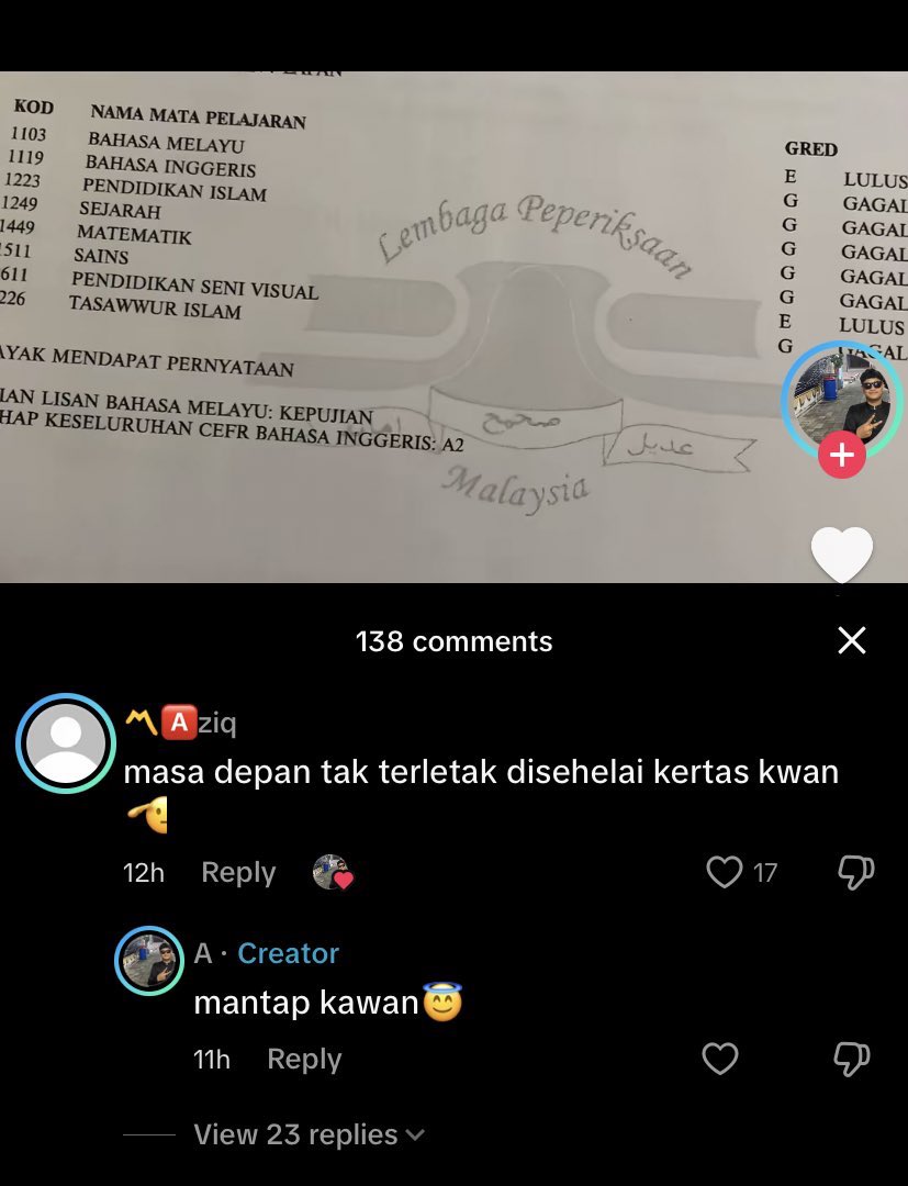 rabbaniahmad_'s tweet photo. no wonder lah gagal banyak subjek, cakap pun serupa macam takde otak. https://t.co/H8Q8VZhZng