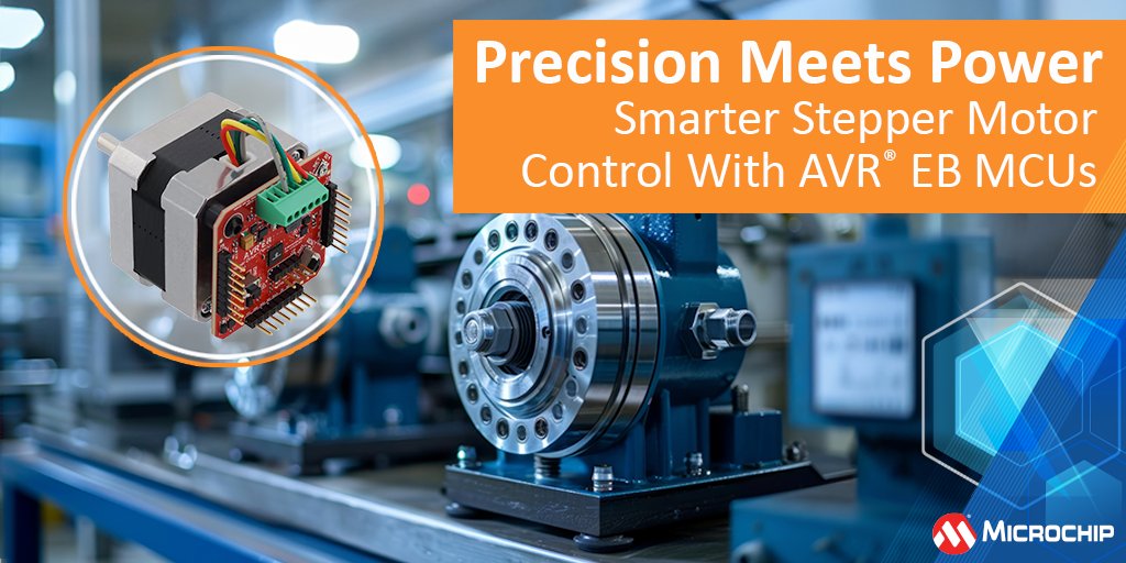 MicrochipTech's tweet image. Accelerate your motor control designs with the new AVR® EB MCUs. With advanced TCE WEX peripherals and micro-stepping up to 1/32, you can build smarter, quieter stepper motor systems with less overhead. 🔗 Learn more: mchp.us/4jLr7v6. #MotorControl #MCUs #StepperMotor