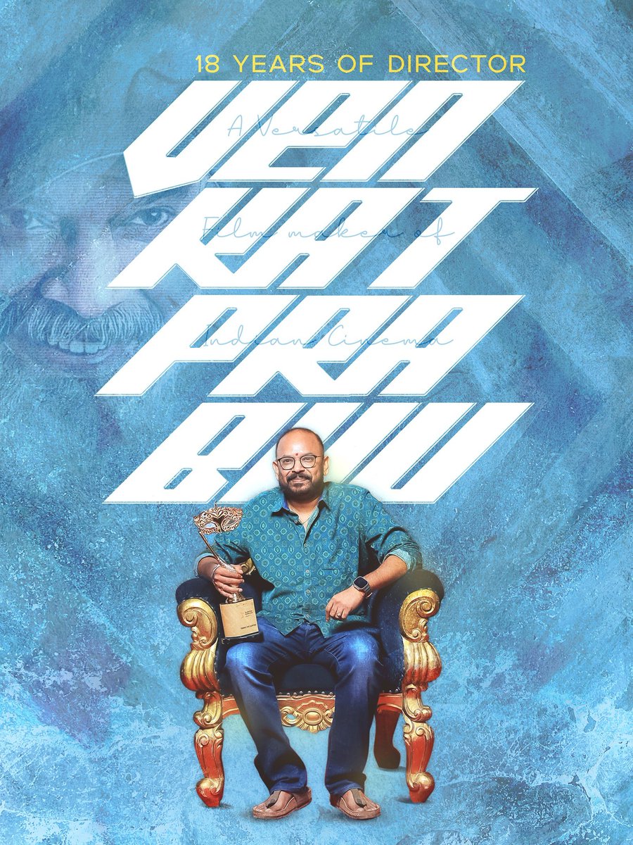GoatMovie2024's tweet photo. From your first frame to today, every story you've told has touched hearts. Congratulations on 18 glorious years — and thank you for sharing your genius with the world! @vp_offl Saar.
#18yearsofVP
#18YearsOfDirectorVenkatPrabhu #18yearsofChennai600028 #CaptainCool #TheGOAT #VP https://t.co/pVlswBx2CW