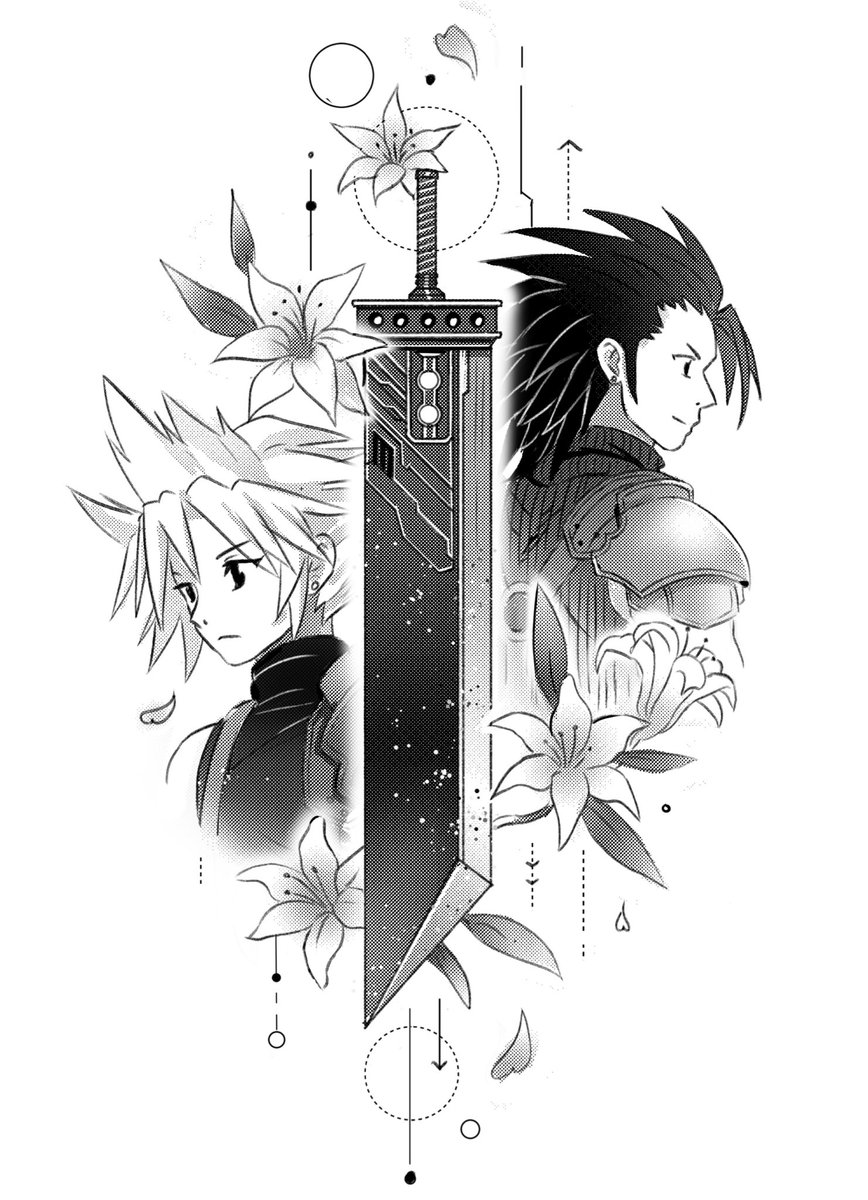 carrutsoup's tweet image. hi twitter, long time no see ((:
here’s a custom Final Fantasy 7 tattoo design for my client! #ffvii