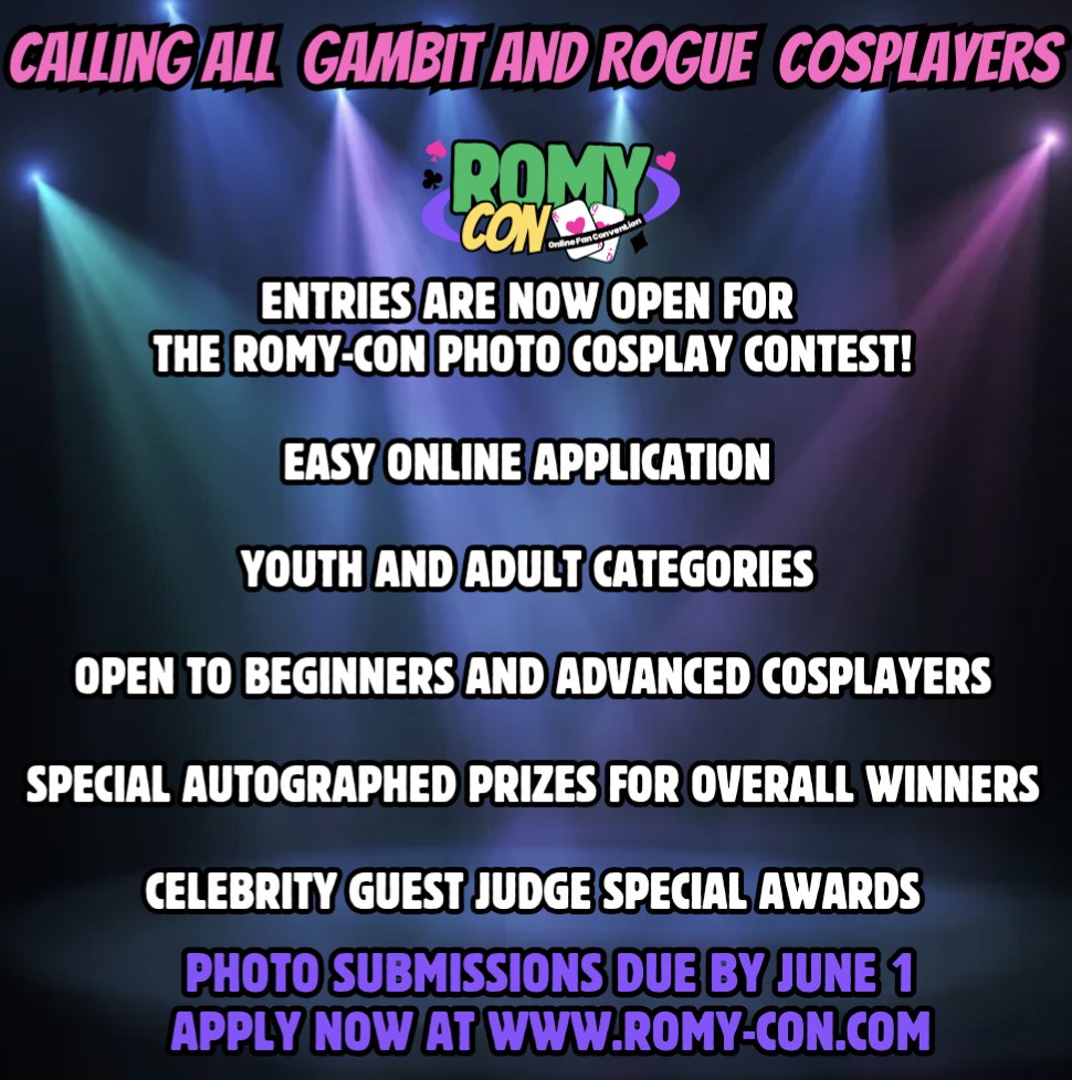 PunkerDuckie's tweet photo. Don't forget to get your applications in! Submissions close June 1!

Open to all ages and skill levels! Please like and share to spread the word. 

#cosplay #cosplayers #gambitandrogue #gambitcosplay #roguecosplay #gambitcosplayer #roguecosplayer https://t.co/J5ZBnkcGsl
