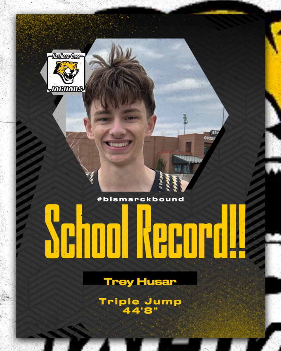 Trey sets the Triple Jump School Record, previously owned by Brant Bohmert, at The Fargo Elite Meet! He now owns the Long and Triple Jump Records!!