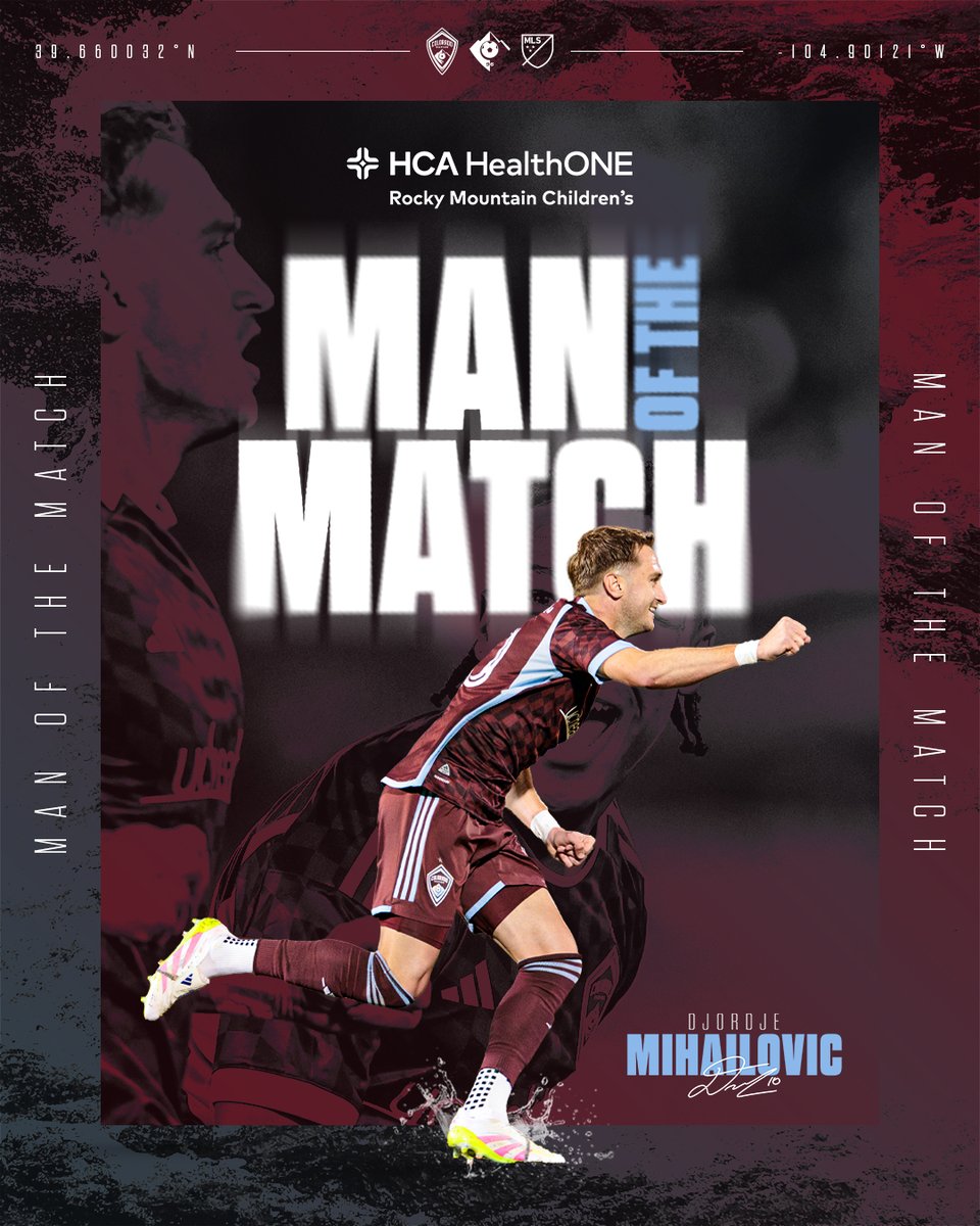 .<a href="/DjoMihailovic/">Djordje Mihailovic</a>  delivered and secured tonight's HCA HealthONE Rocky Mountain Children’s Man of the Match!

#COLvSEA | #Rapids96