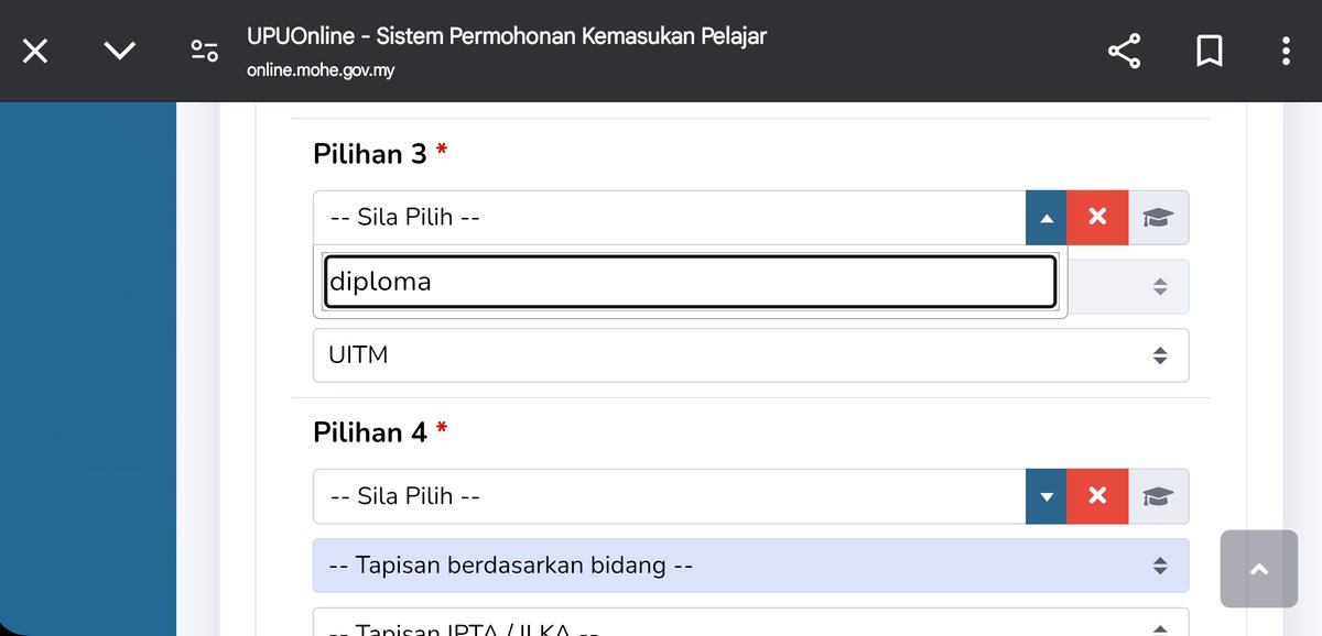 sweetsjhwanie's tweet photo. KORANG HELPP!!!!!!!
i cari uitm punya course kat upu tapi tak keluar, is it because i tak layak nak mohon apa ii course kat uitm??? please help me π₯Ή
i dah nangis dah ni
#spm2024 #batch07 https://t.co/6UrTsshPWC