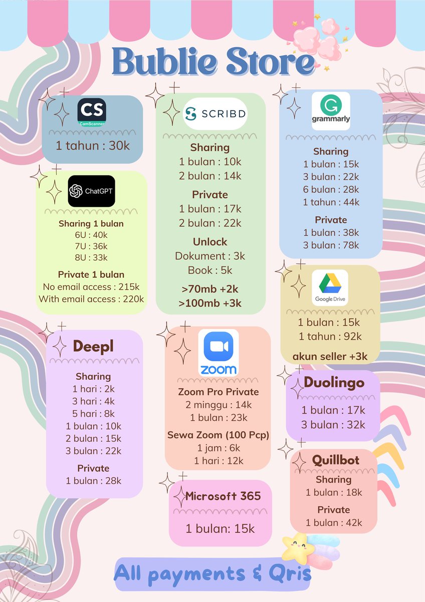 newbubliee's tweet photo. haloowwww aku jual app premium yang bergaransi dan terpercaya niiii. Sellernya ramah + bisa dapet loyalty card🫶🏻😘

ni akun baru karena akun lamaku kena suspend, bismillah akun sehatttt😭🫶🏻

☎️ https://t.co/njqDjMMqrt https://t.co/TP2nrYBQ9u