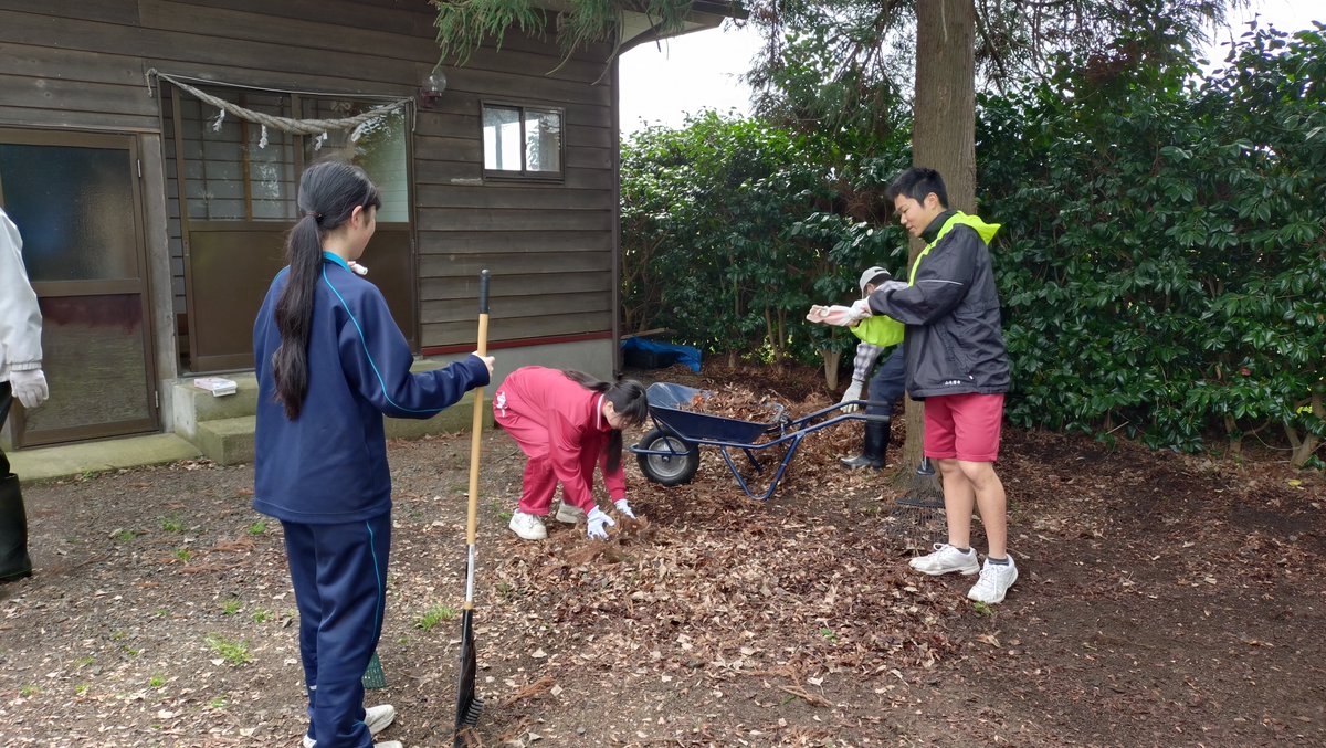 kairagefuchi's tweet photo. 本日（令和7年4月27日）は、鰄渕番楽でお世話になっている鰄渕神明社の清掃を、鰄渕自治会の方々と合同により行いました。
桜の花が満開となる今時期に、神社の前年に落ちたイチョウの葉を片付けると、いよいよ田植えの時期となります。 https://t.co/bWpHhKWnyC