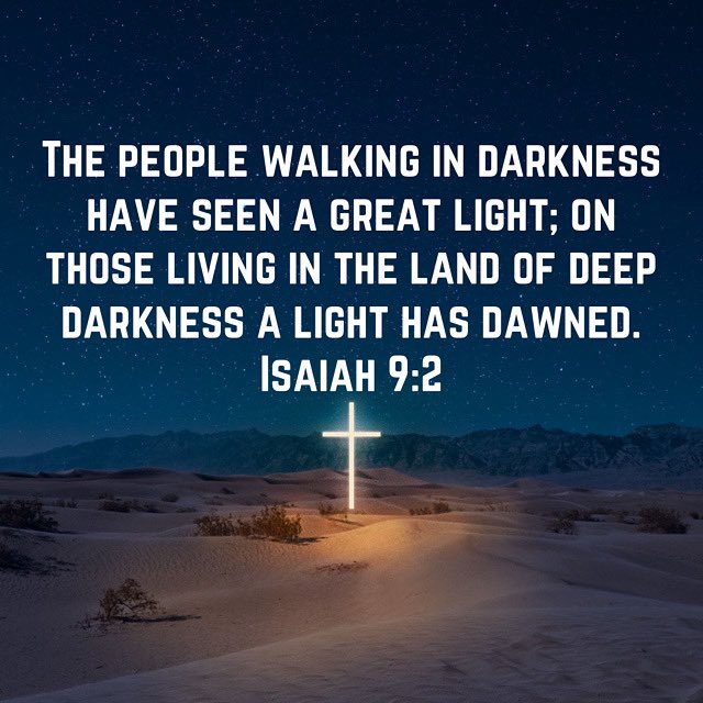 EricPel63232844's tweet photo. Isaiah 9:2 #isaiah92 #thepeoplewalkingindarknesshaveseenagreatlight #onthoselivinginthelandofdeepdarknessalighthasdawned #niv #oldtestament #oldtestamentverse #god #jesus #jesuschrist #jesuscalling #holyspirit #holybible #bible #bibleverse #bibleverseoftheday https://t.co/x1VgimaZsD
