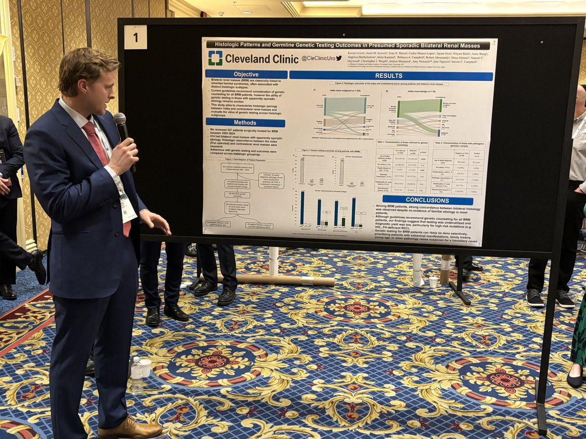 Outstanding presentation on histologic patterns and germline genetic testing outcomes in bilateral RCC by inspiring <a href="/CleClinicMD/">Cleveland Clinic MD</a> M4 <a href="/KieranLew1/">Kieran Lewis</a> #AUA2025!!